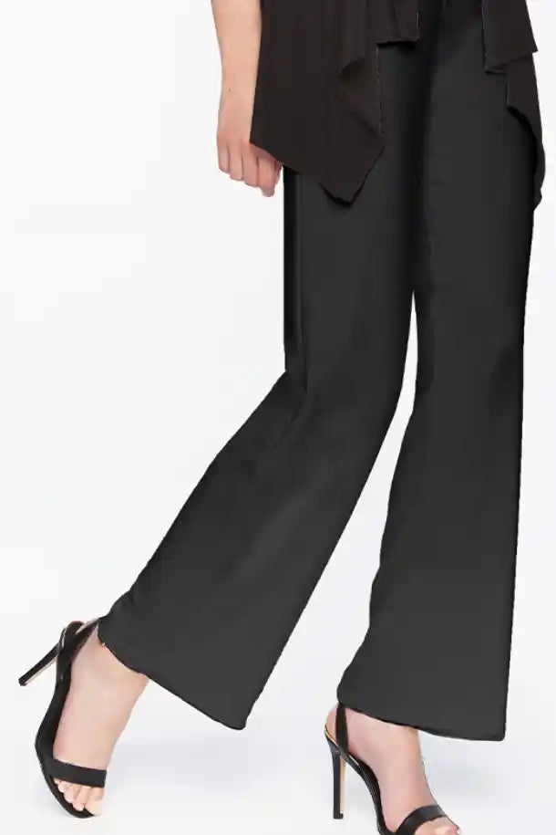 Frank Lyman Wide Leg Jersey Pant in Black