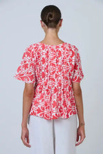 Namastai Chilli Oak Top in Red and White