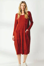 Valia Chantilly Dress in Oxblood
