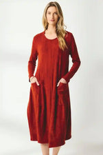 Valia Chantilly Dress in Oxblood