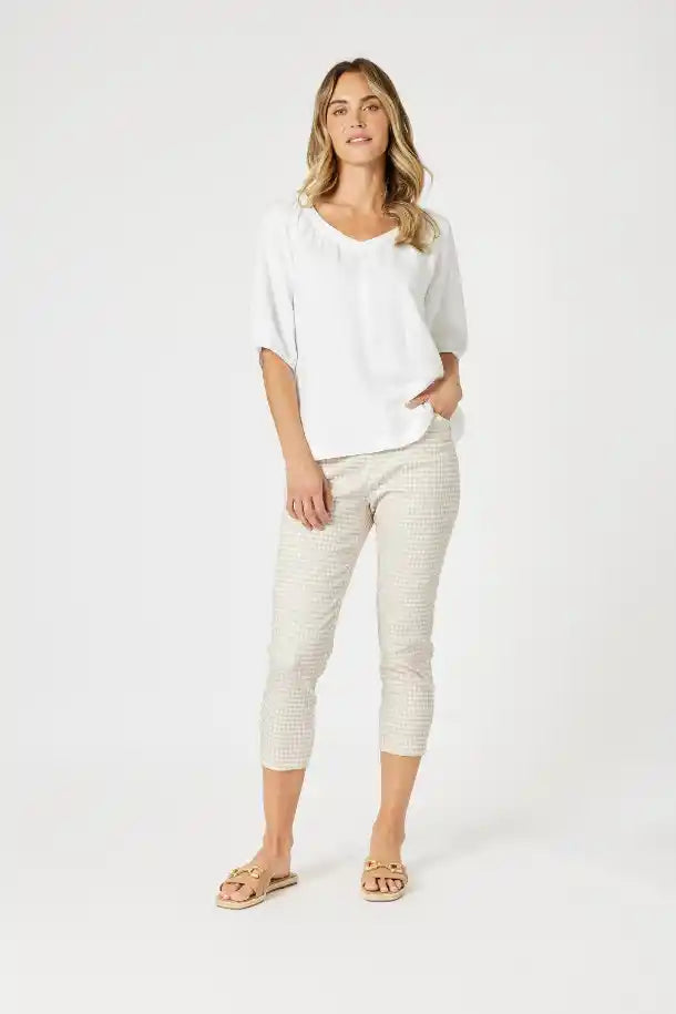 Gordon Smith Lino V-Neck Top in White
