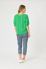 Gordon Smith Lino V-neck Top in Elm