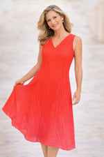 Alquema Long Estrella Dress in Red to Rose