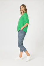 Gordon Smith Lino V-neck Top in Elm