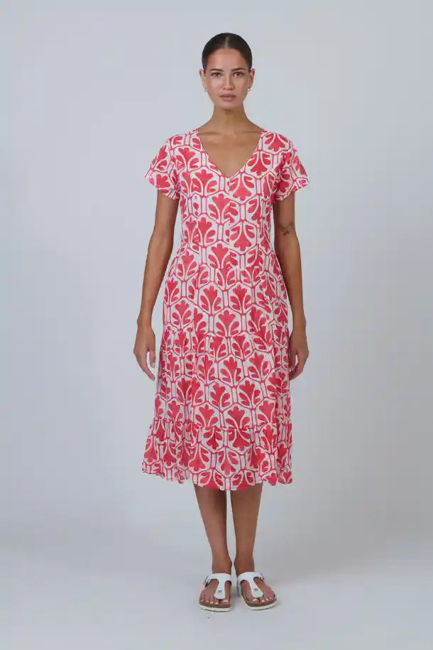 Namastai Chilli Oak Dress in Red and White