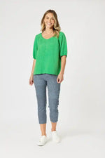 Gordon Smith Lino V-neck Top in Elm