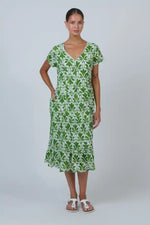 Namastai Oak Meadow Dress in Green and White