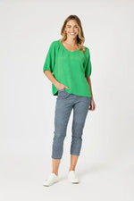 Gordon Smith Lino V-neck Top in Elm