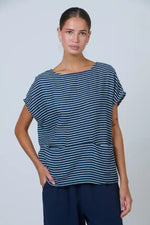 Namastai Mooring Lines Top in Navy and White Stripes