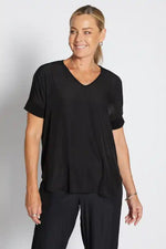 Philosophy V Spliced Lustre Tee in Black