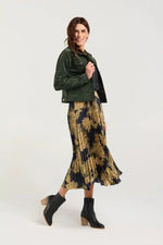 Blackstone Vivienne Pleated Satin Skirt in Polar Nights