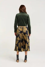 Blackstone Vivienne Pleated Satin Skirt in Polar Nights