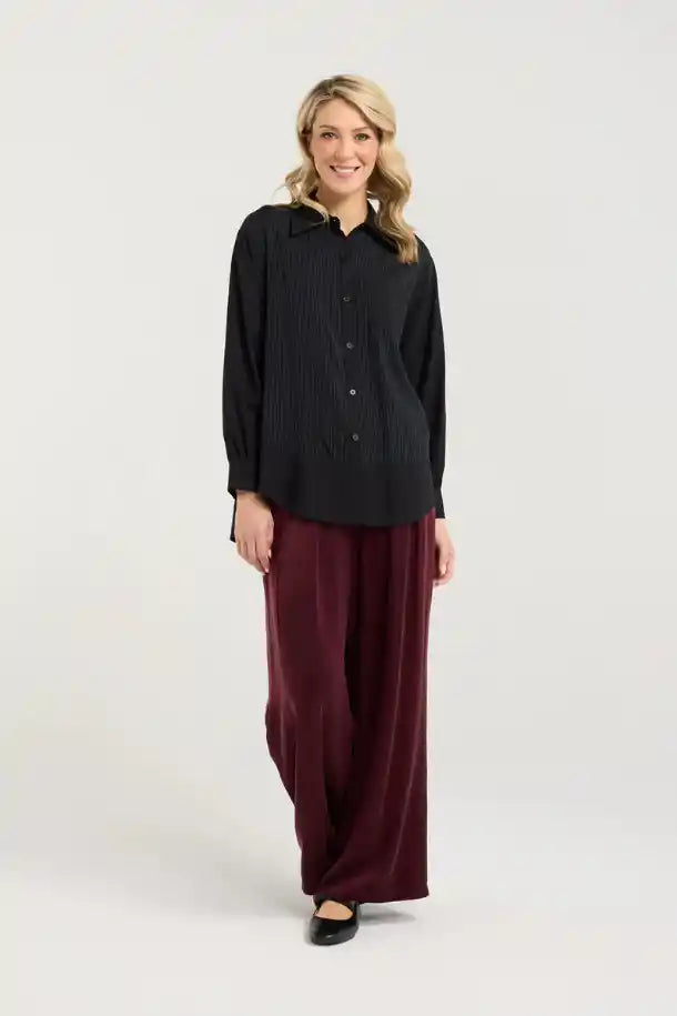 Blackstone Lilliana Spliced Shirt in Black