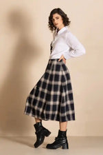 Megan Salmon Aberdeen Giselle Bell Skirt in Black Check