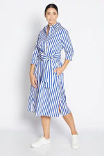 Philosophy Sailor ¾ Sleeve Dress in Cobalt and White Stripes