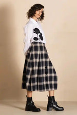 Megan Salmon Aberdeen Giselle Bell Skirt in Black Check