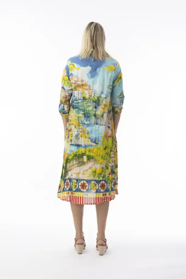 Orientique Amalfi Collared Dress in Amalfi Print