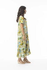 Orientique Layers Dress with Square Neckline in Amalfi Print
