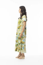 Orientique Layers Dress with Square Neckline in Amalfi Print