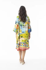 Orientique Amalfi Dress with Tassels in Amalfi Printing