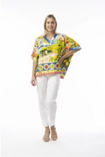 Orientique Oversized Amalfi Top in Amalfi Print