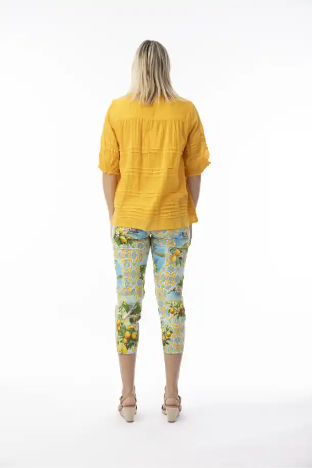 Orientique Amalfi Cotton Stretch Pant in Amalfi Print