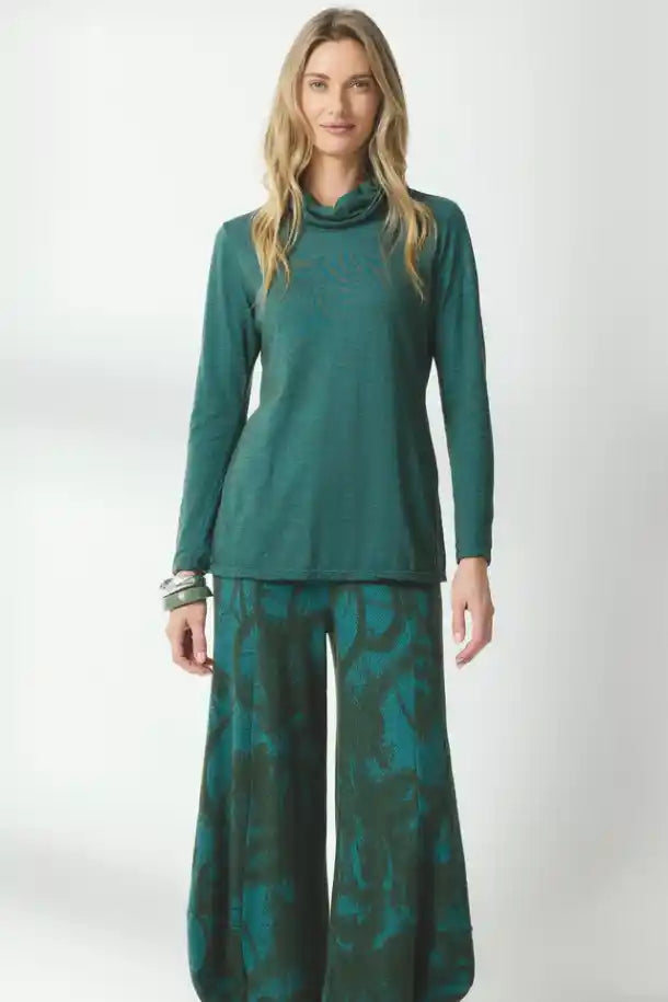 Valia V-Merino High Neck in Silver Pine