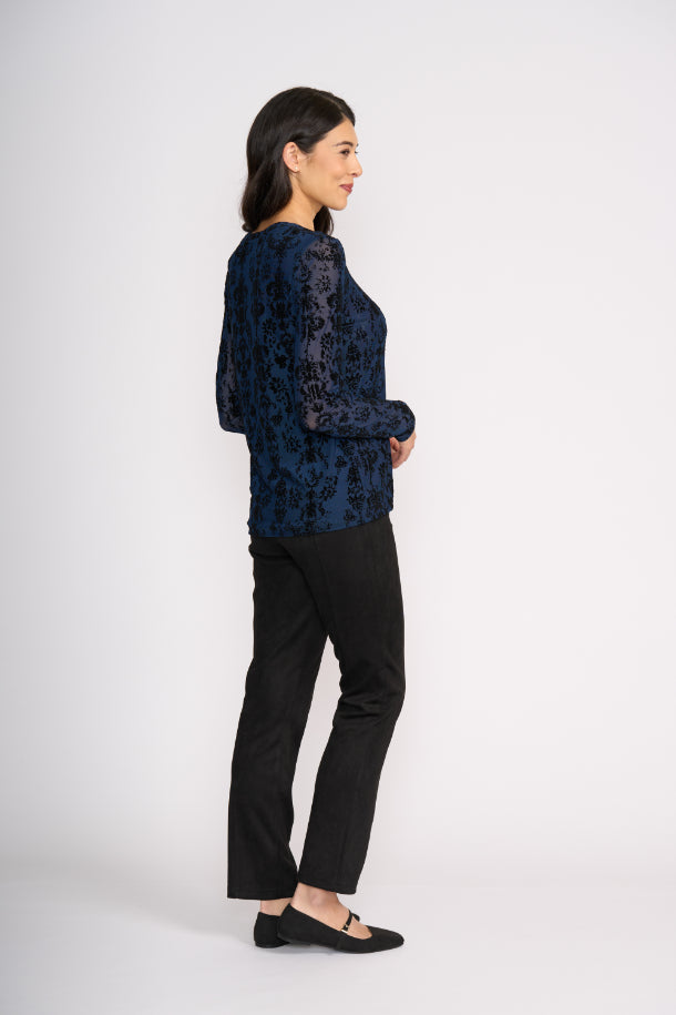 FOIL Looking Suede Pant in Black