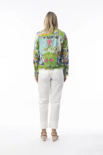 Orientique Santa Fe Jacket in Aqua, Reds, Greens and Pink Print