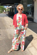 Blueberry Italia Knit Shrug in Poppy Red