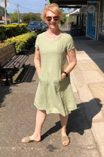 Blueberry Italia Linen Swing Dress in Sage