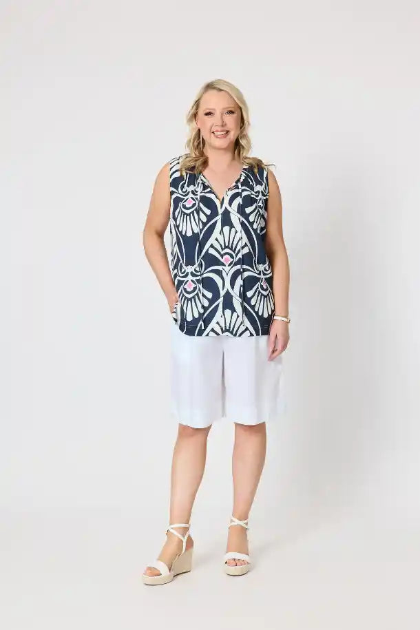 Gordon Smith Riviera Top in Navy and White