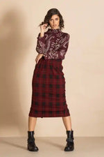Megan Salmon Highland Monroe Skirt in Red Tartan