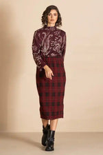 Megan Salmon Highland Monroe Skirt in Red Tartan