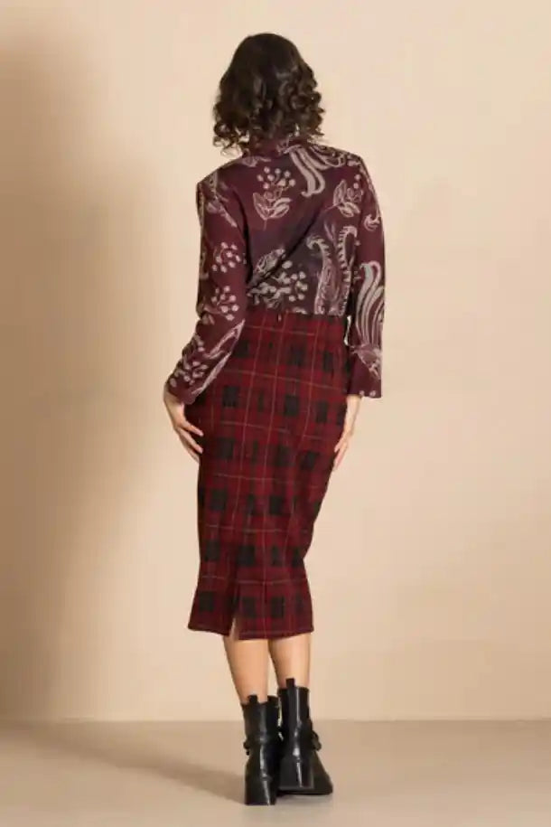 Megan Salmon Highland Monroe Skirt in Red Tartan