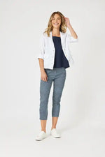 Gordon Smith Alexis 7/8th Pant in Navy & White Check