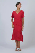 Namastai Chilli Red V-Neck Dress