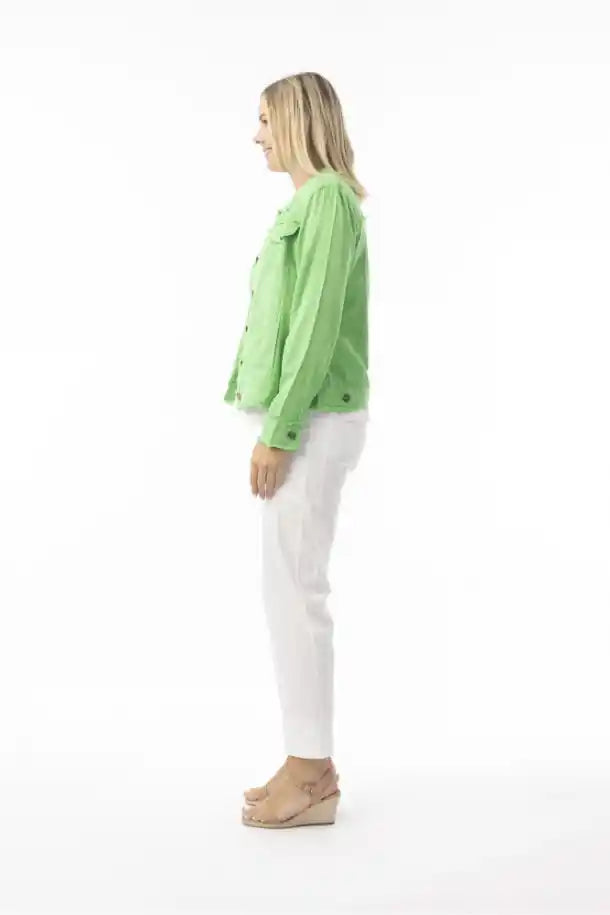 Orientique Linen Essentials Jacket in Parakeet