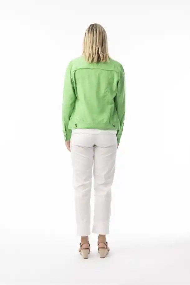 Orientique Linen Essentials Jacket in Parakeet