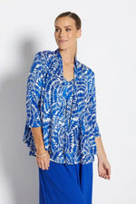 Philosophy ¾ Sleeve Swing Jacket in Cobalt and White