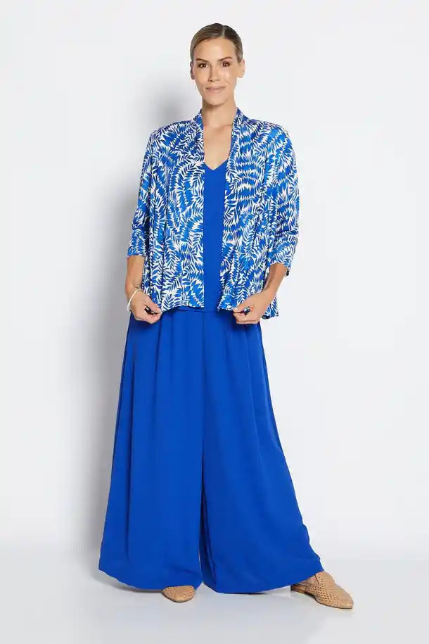 Philosophy ¾ Sleeve Swing Jacket in Cobalt and White