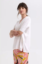 Zaket & Plover Pointelle Shoulder Top in White