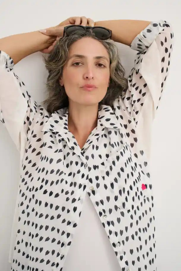 Zaket & Plover Cotton Voile Shirt in White Love