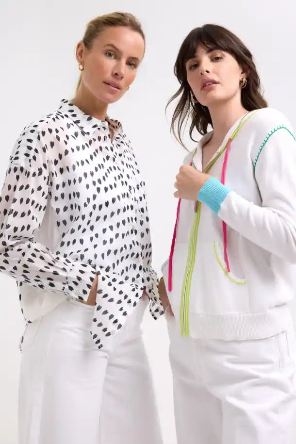 Zaket & Plover Cotton Voile Shirt in White Love