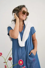 Zaket & Plover Denim Dress in Washed Denim