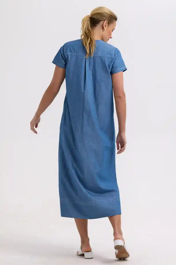 Zaket & Plover Denim Dress in Washed Denim