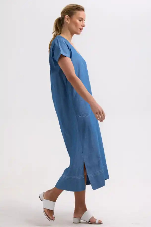 Zaket & Plover Denim Dress in Washed Denim