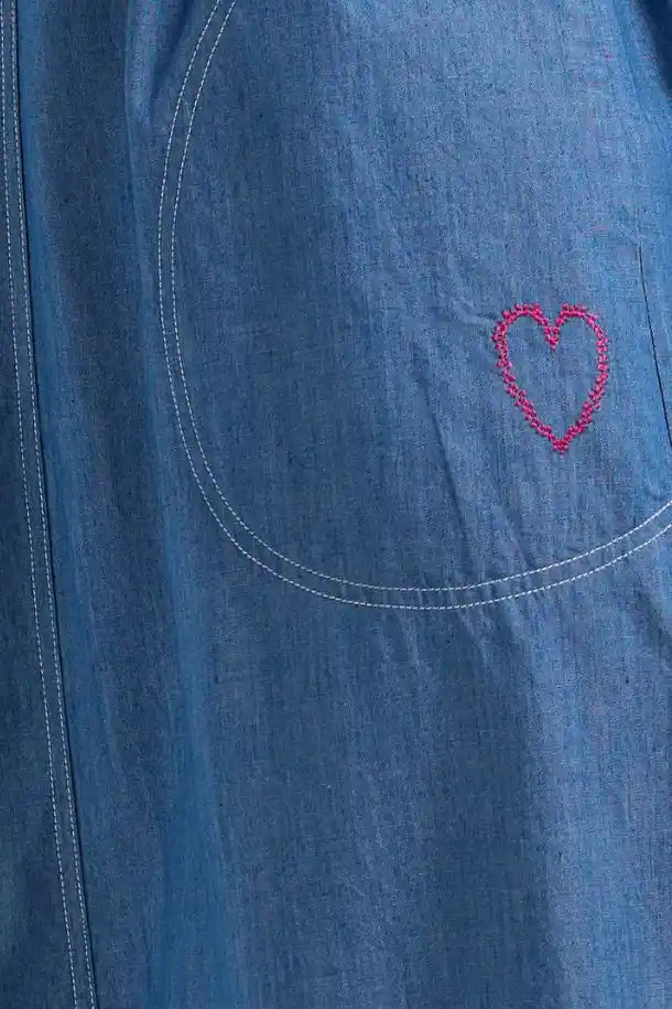 Zaket & Plover Denim Dress in Washed Denim