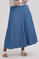 Zaket & Plover Denim Skirt in Washed Denim