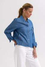 Zaket & Plover Denim Shacket in Washed Denim